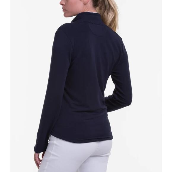 Fairway & Greene Kate Oldschool Navy Blue Snap Placket Sweatshirt XL - Picture 2 of 8